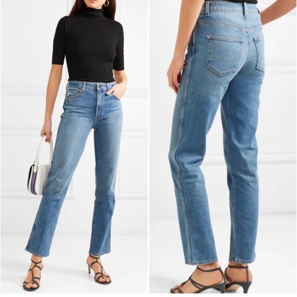 KHAITE Light Blue Straight Leg Jeans